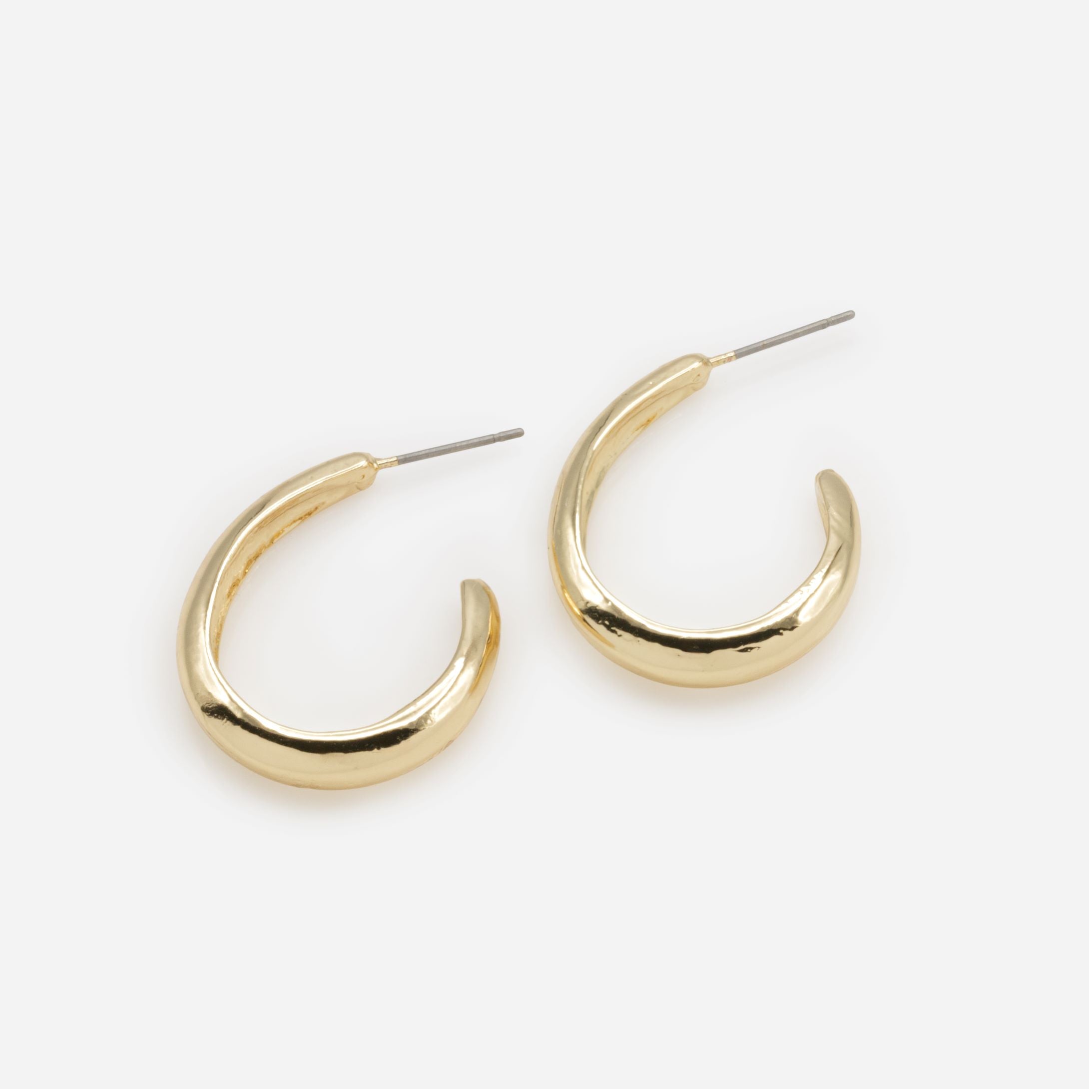 Boucles d'oreilles anneaux ovales ouverts dorés