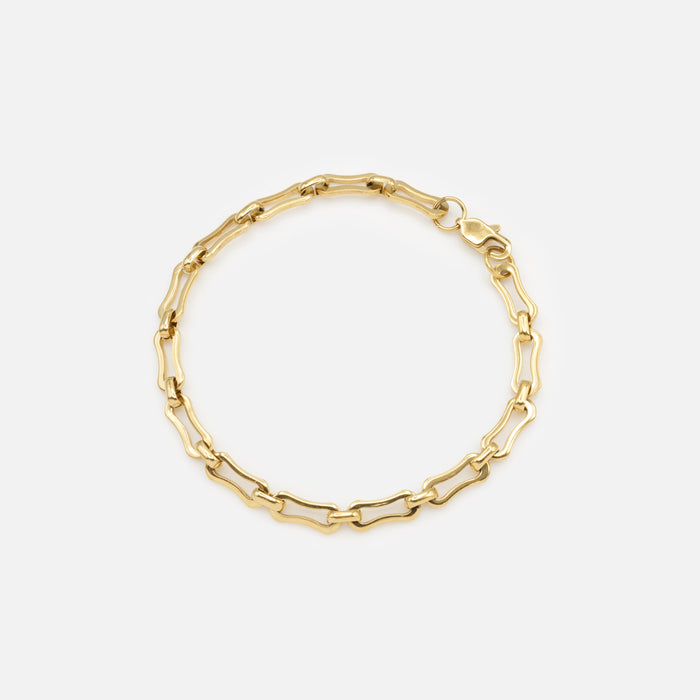 Gold peanut link bracelet