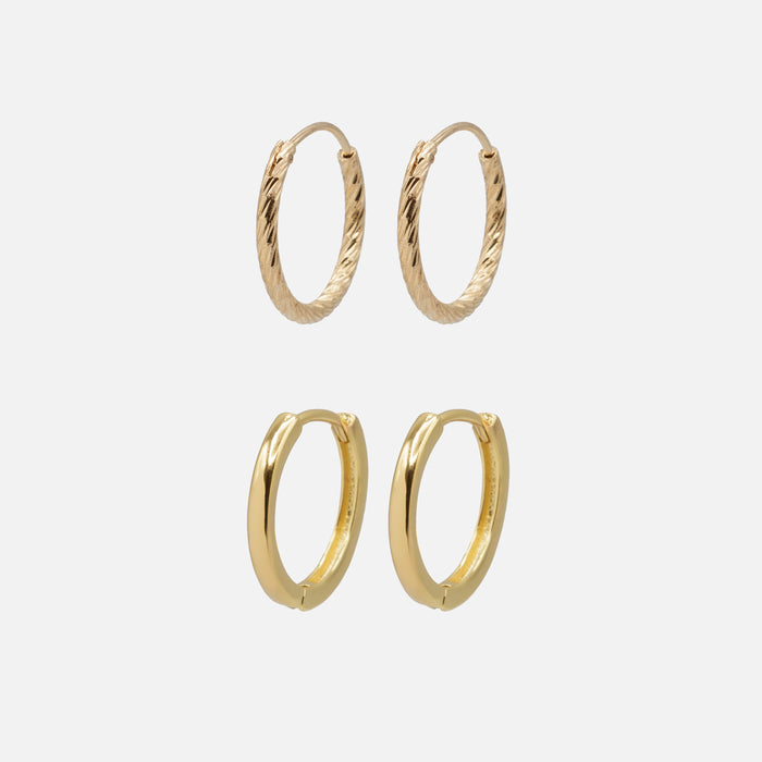 Pair of gold hoop earrings