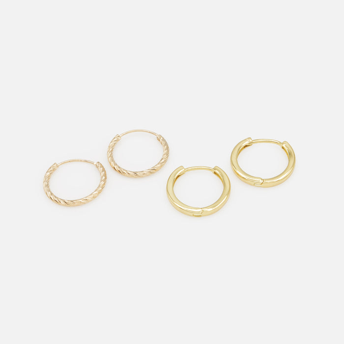 Pair of gold hoop earrings