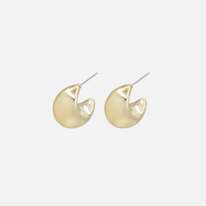 Large gold crescent moon earrings