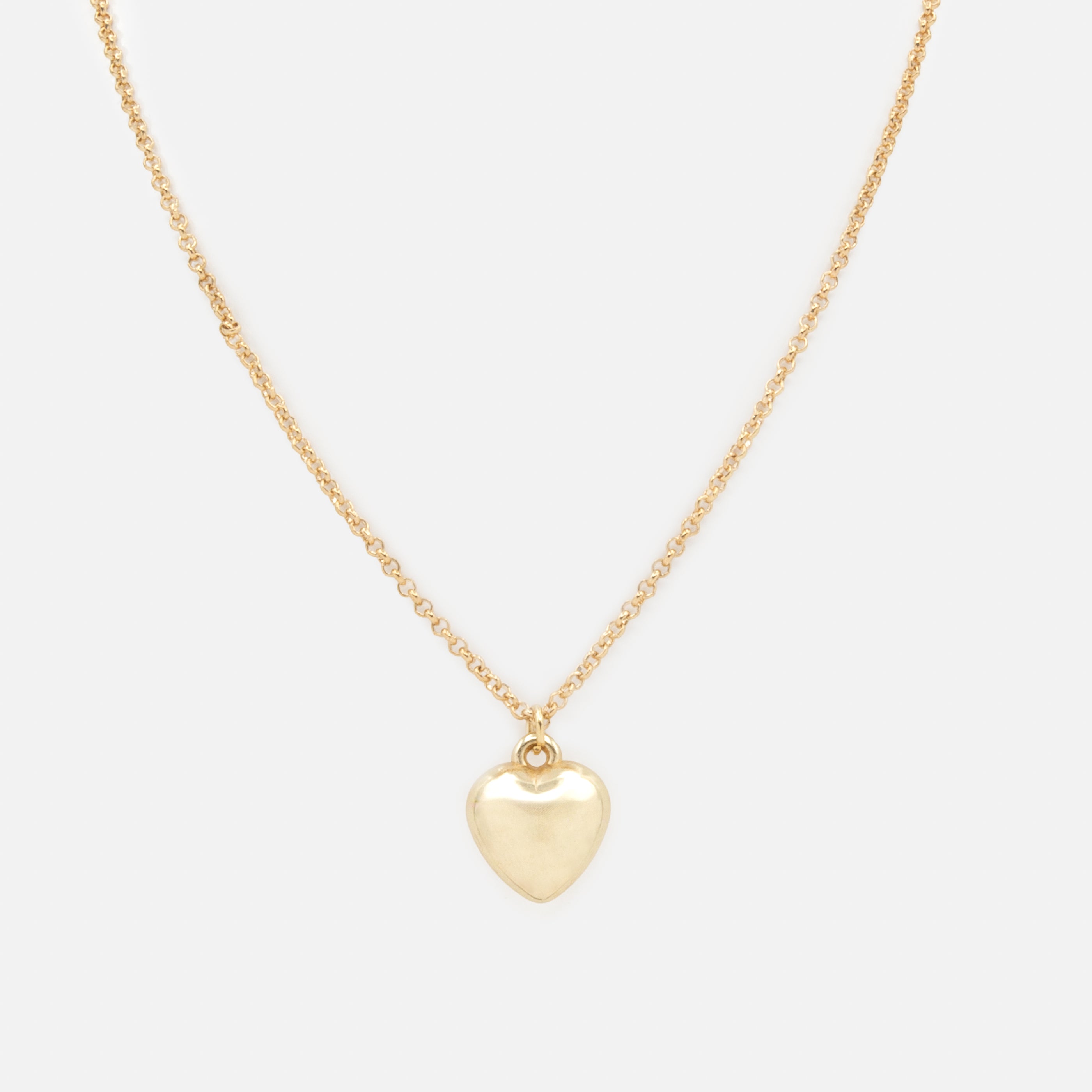 Gold domed heart necklace