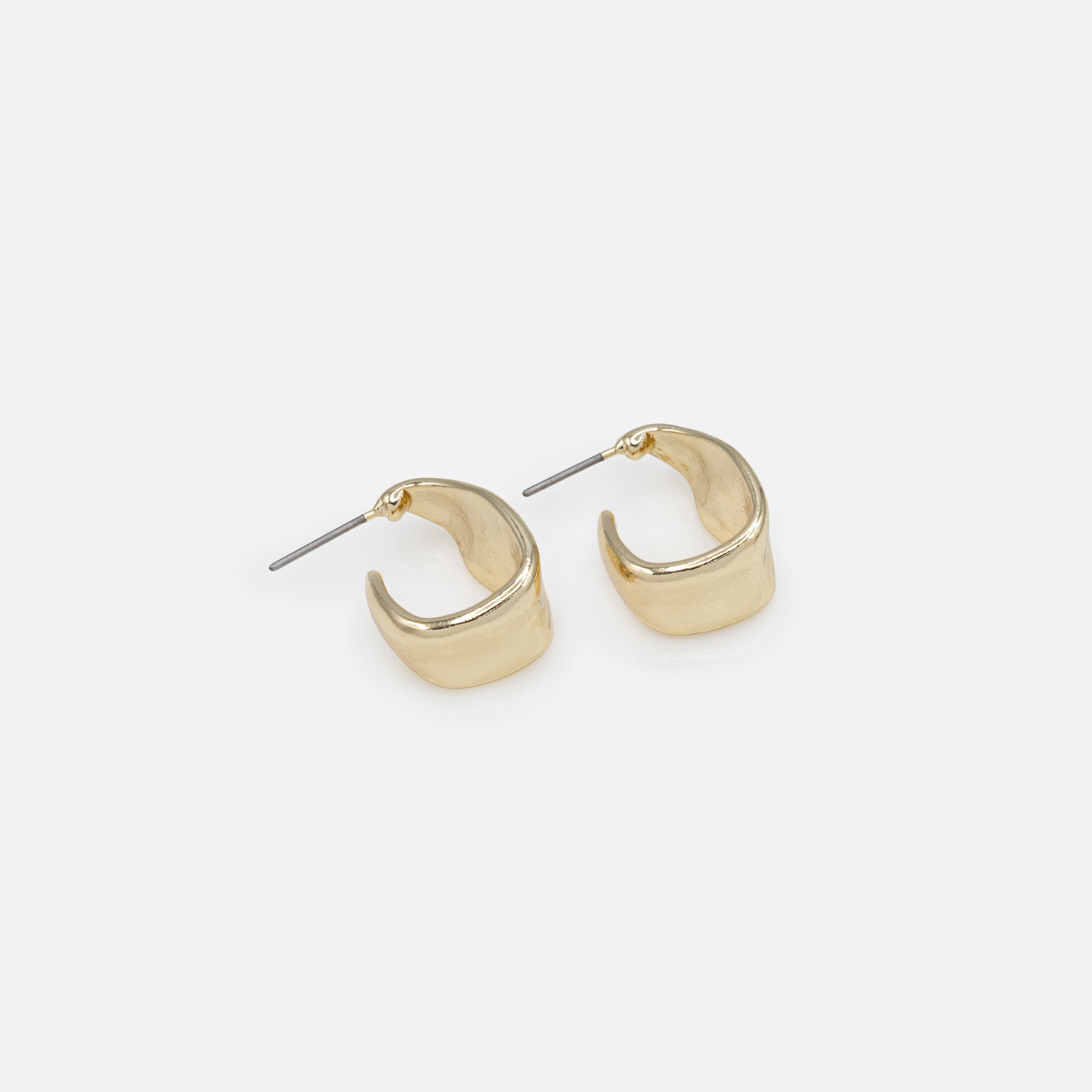Boucles d'oreilles anneaux dorés imparfaits