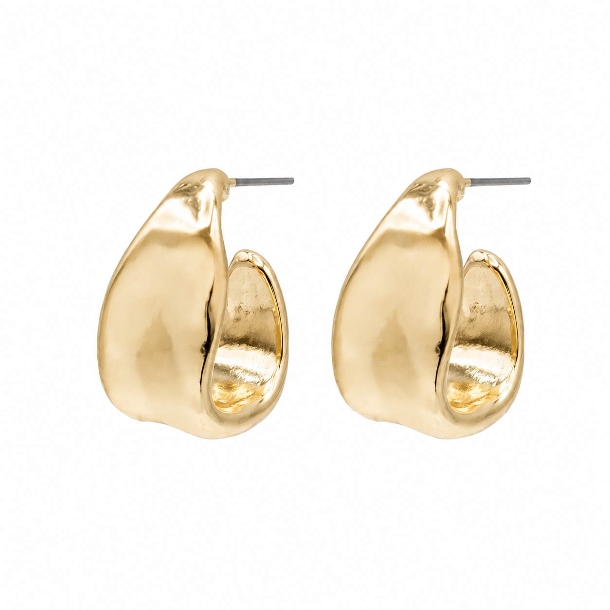 Boucles d'oreilles anneaux dorés imparfaits
