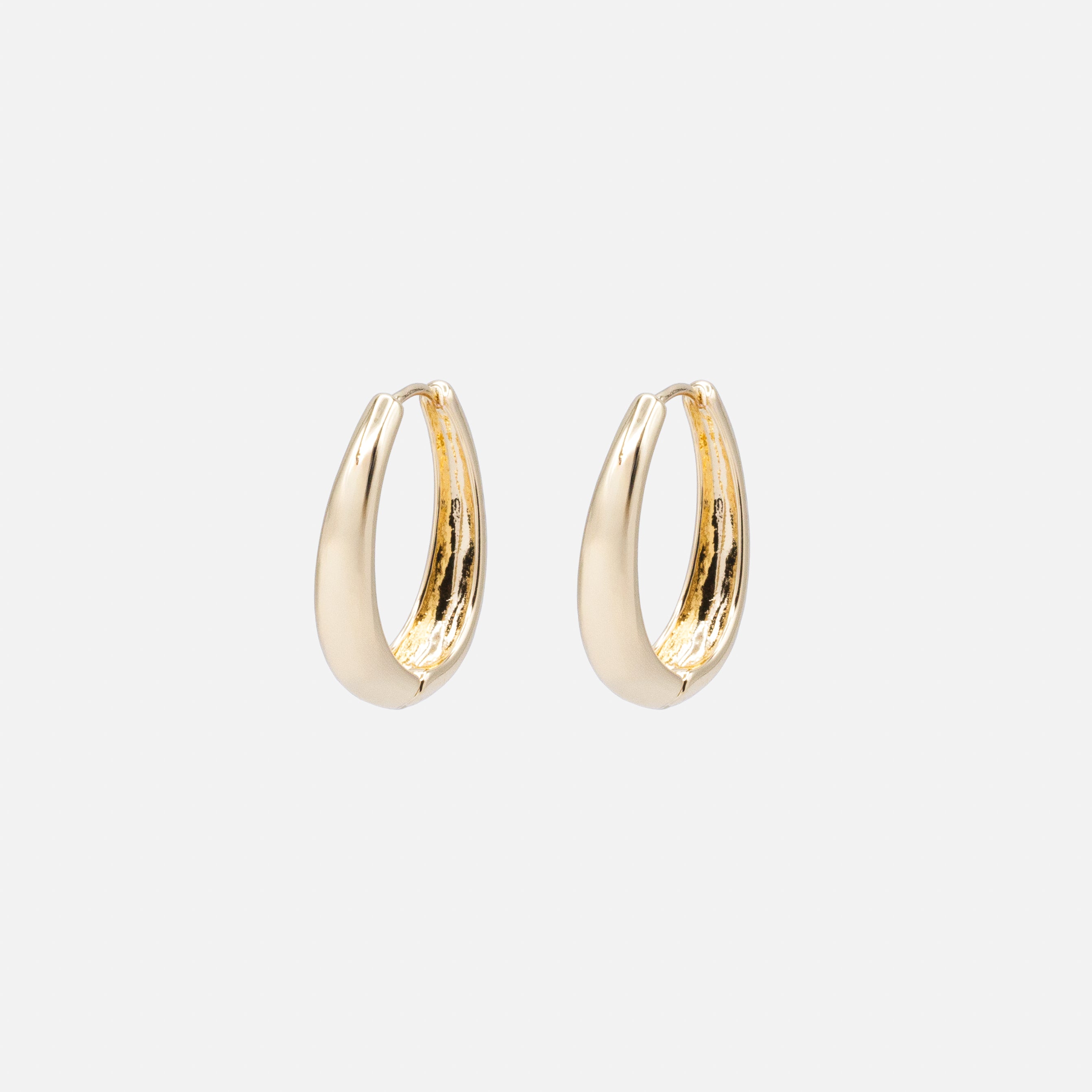 Boucles d'oreilles anneaux dorés ovales