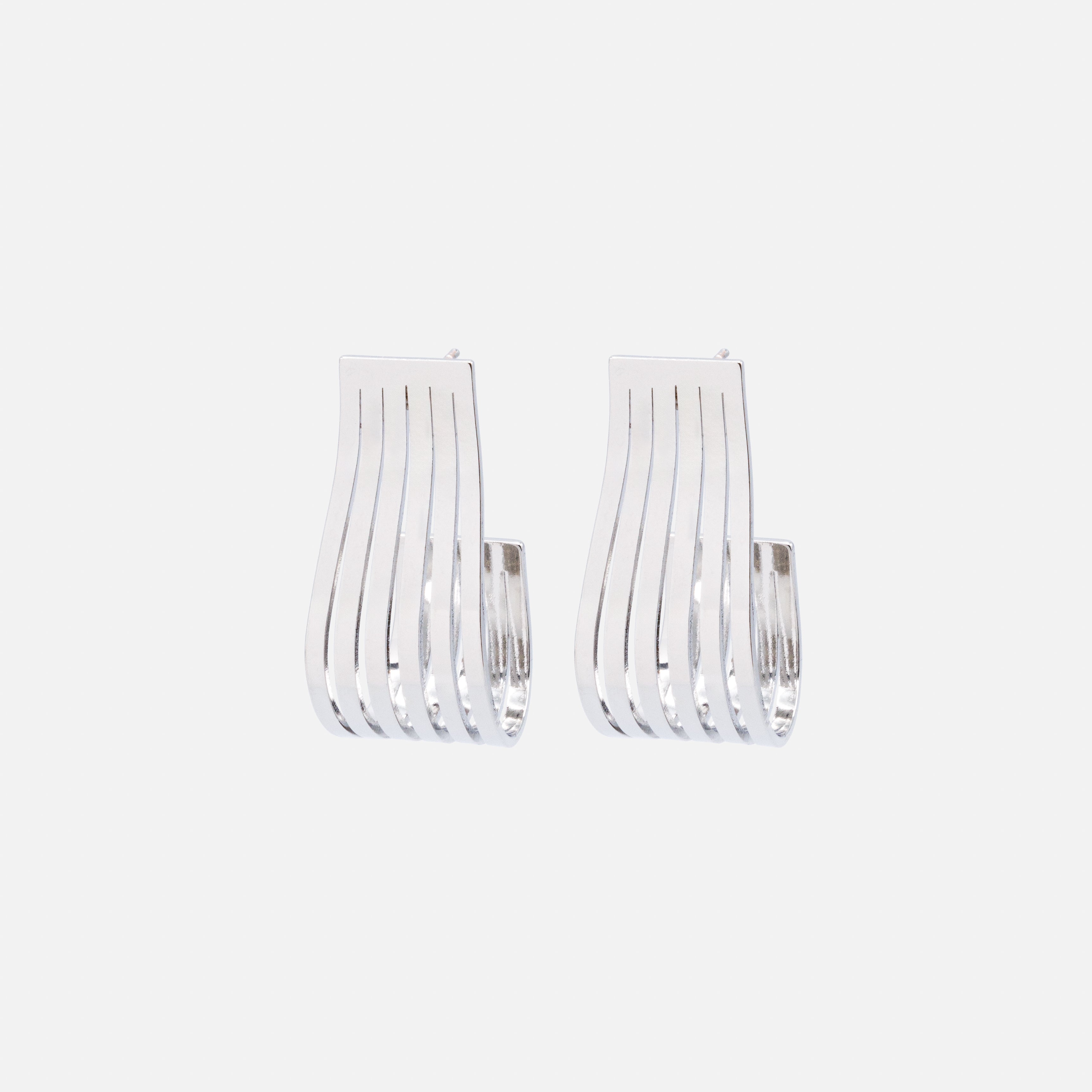 Boucles d'oreilles crochets argentés à franges