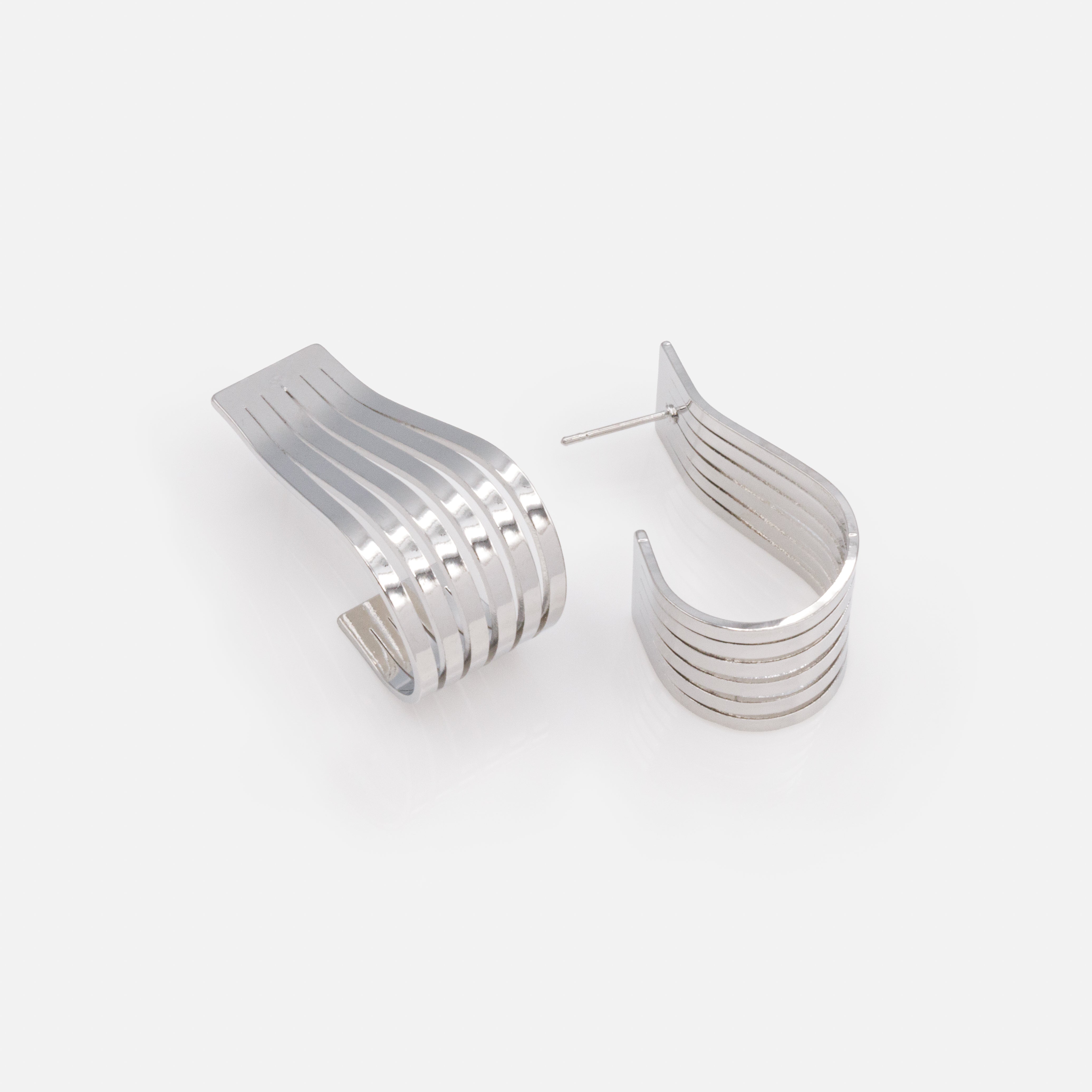 Boucles d'oreilles crochets argentés à franges