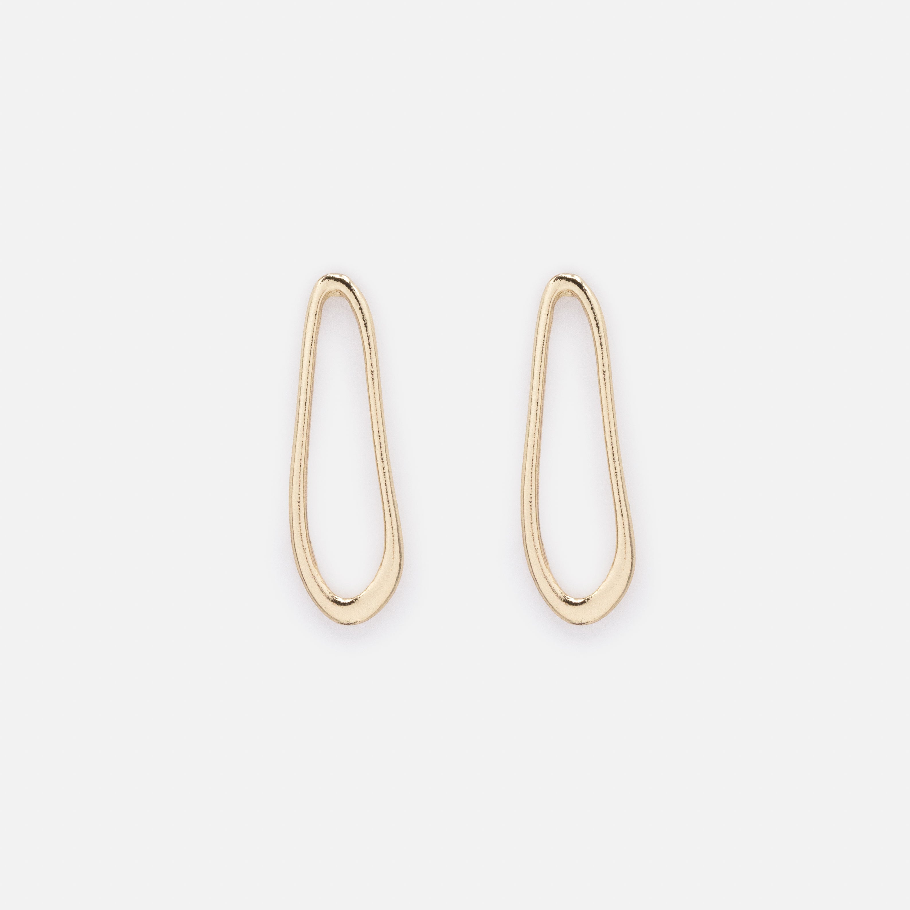 Boucles d'oreilles dorées poires allongées