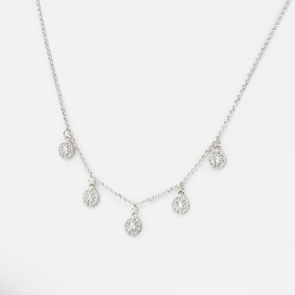 Load image into Gallery viewer, Necklace in sterling silver with 5 zirconias
