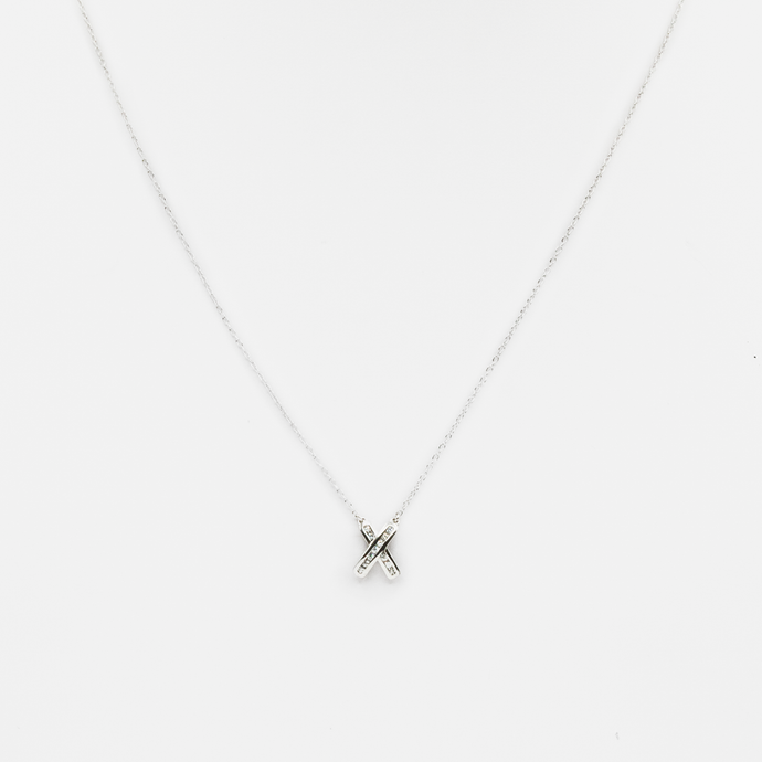 Chaîne en argent sterling avec X en zircons