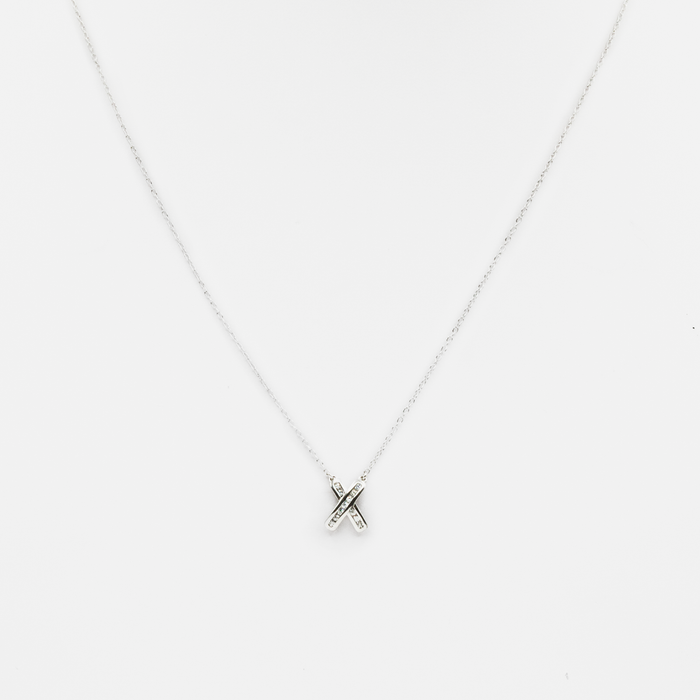Chaîne en argent sterling avec X en zircons