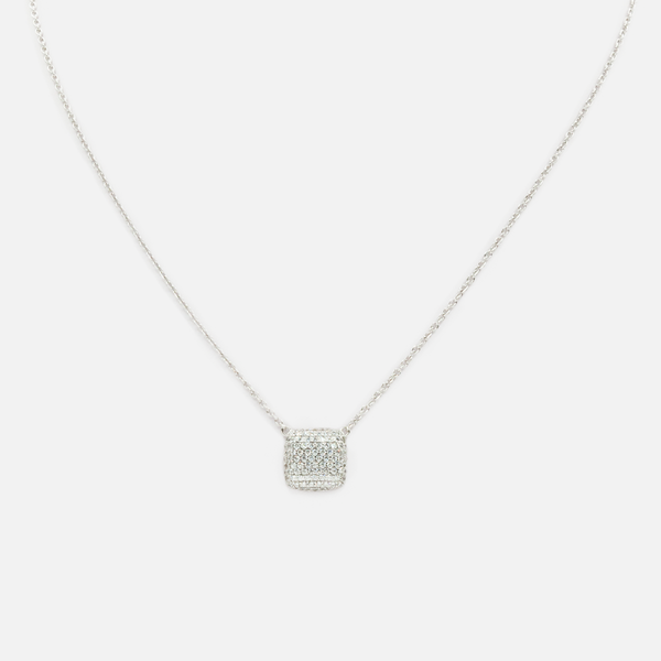 Load image into Gallery viewer, Necklace in sterling silver with square zirconia
