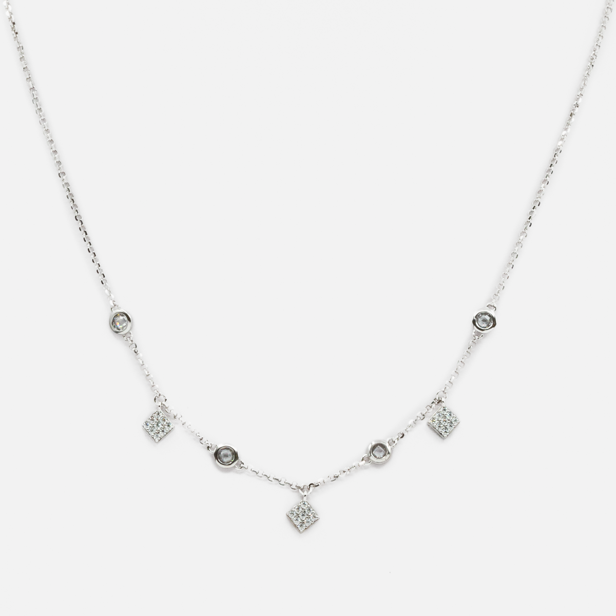 Collier en argent sterling avec zircons