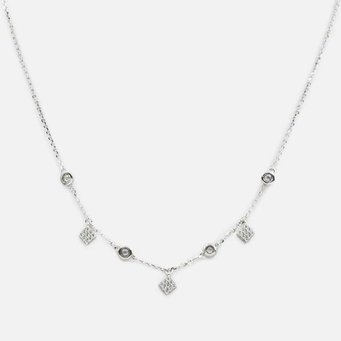 Sterling silver necklace with zirconias
