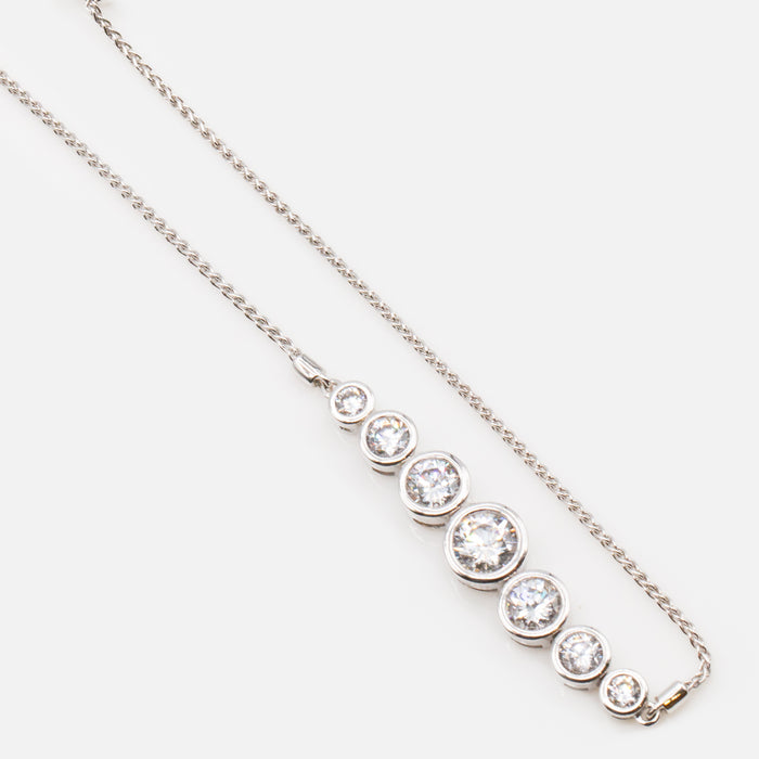 Bracelet ajustable avec zircons cubiques en argent sterling
