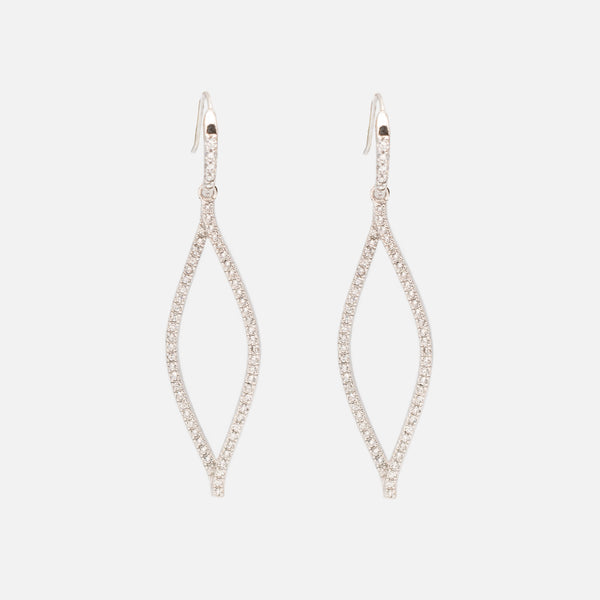 Load image into Gallery viewer, Long earrings with cubic zirconia in sterling silver
