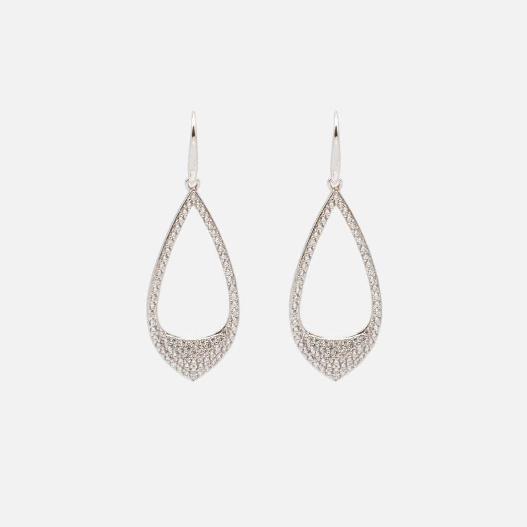 Dangling earrings with stones in sterling silver