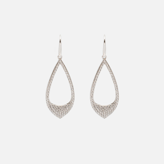 Boucles d'oreilles pendantes avec pierres en argent sterling