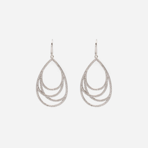 Load image into Gallery viewer, Lined dangling earrings with stones in sterling silver
