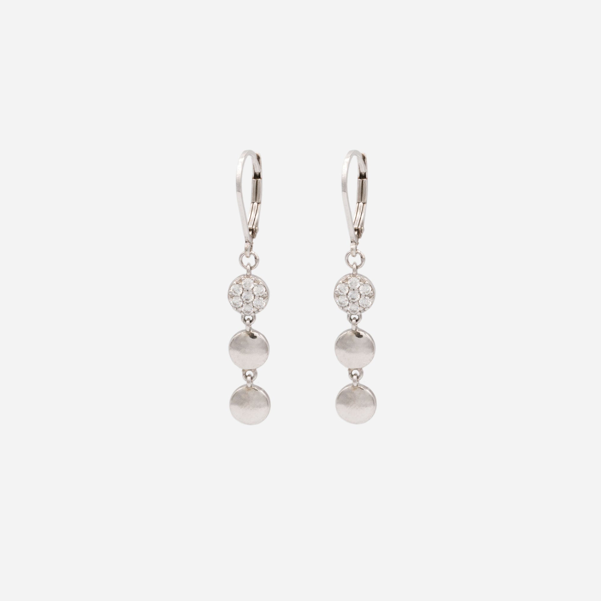 Boucles d'oreilles longues avec pierres en argent sterling