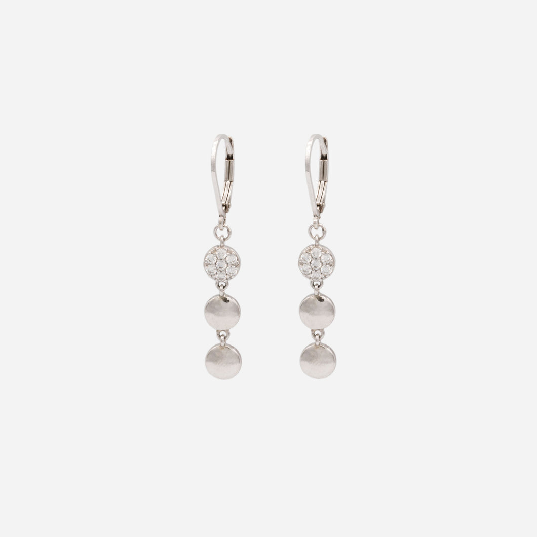 Long earrings with stones in sterling silver