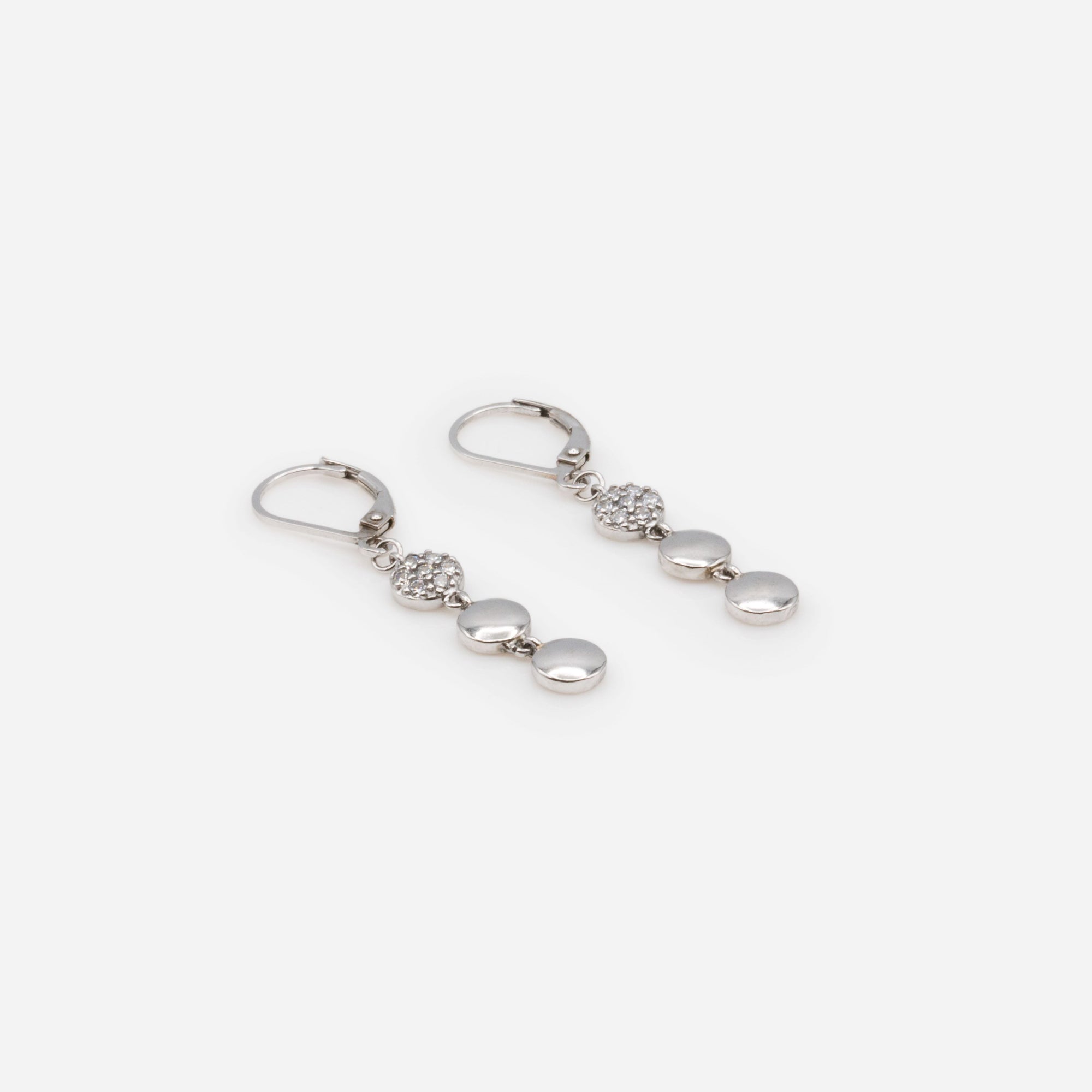 Long earrings with stones in sterling silver