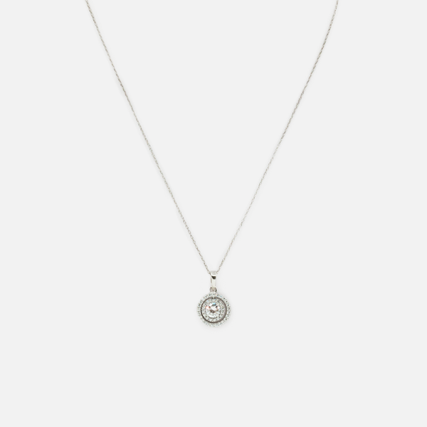 Load image into Gallery viewer, Sterling silver chain with circle charm and zircons
