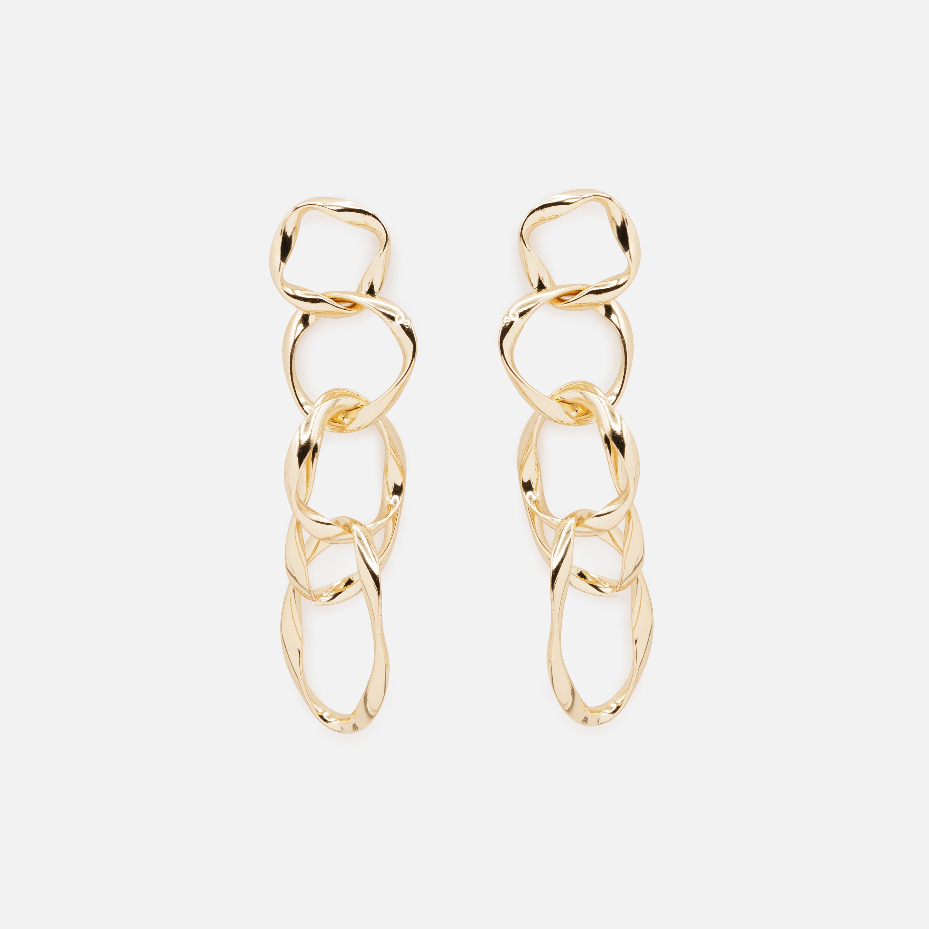 Long imperfect gold hoop earrings