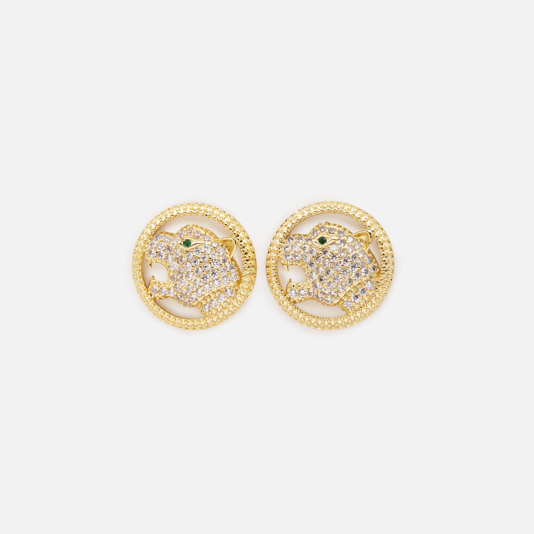 Golden panther earrings