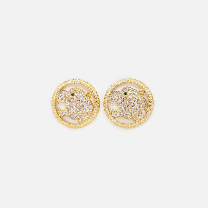 Golden panther earrings