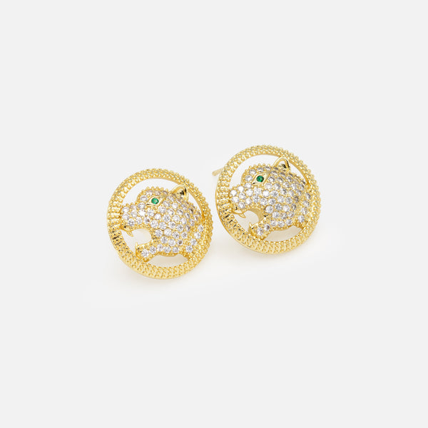 Load image into Gallery viewer, Golden panther earrings
