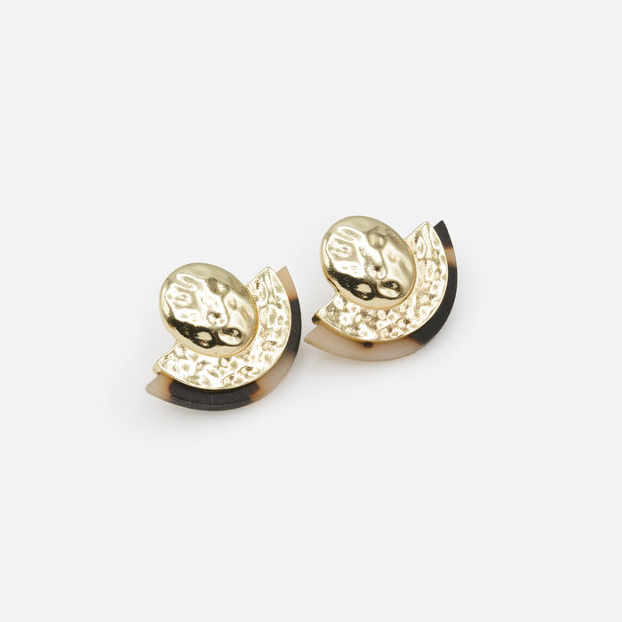 Gold and tortoiseshell earrings