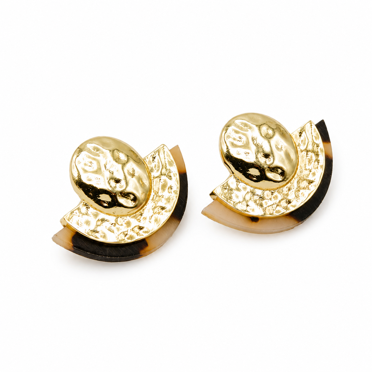 Gold and tortoiseshell earrings