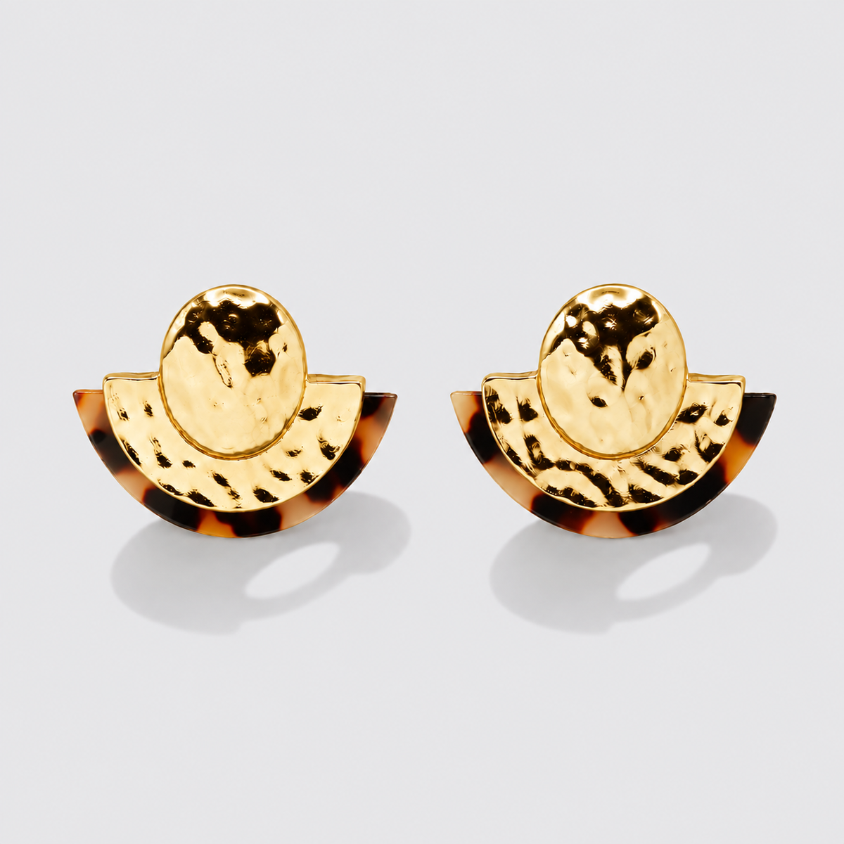 Gold and tortoiseshell earrings