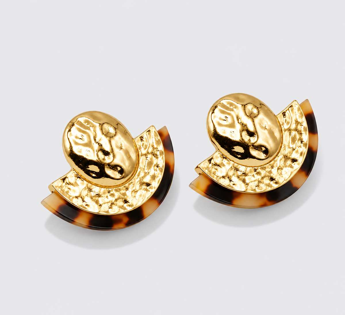 Gold and tortoiseshell earrings