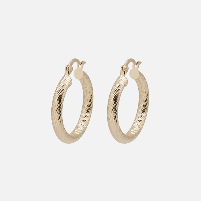 Textured gold hoop earrings