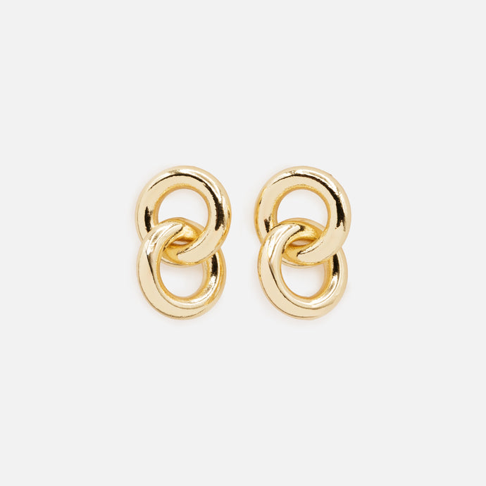 Boucles d'oreilles double anneau doré