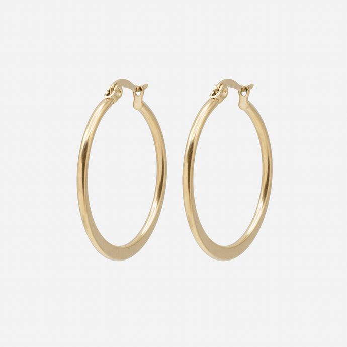 Stainless steel golden hoop earrings