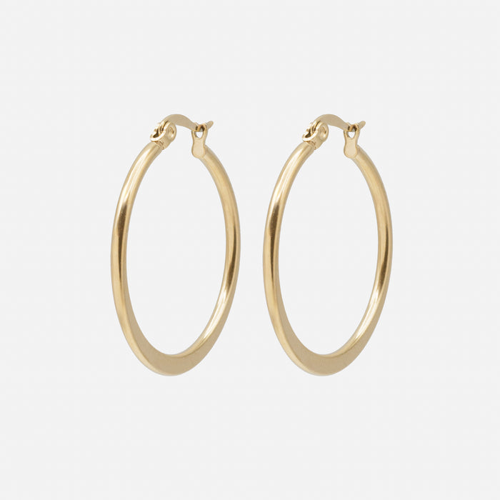Boucles d’oreilles anneaux dorés en acier inoxydable