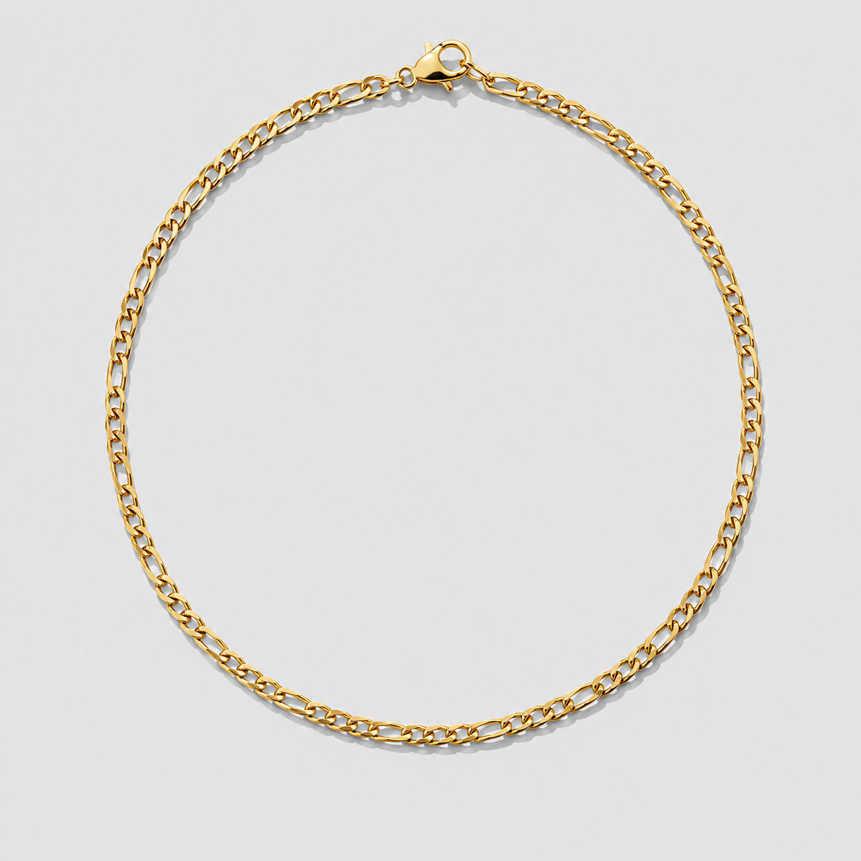 Bracelet de cheville chaîne figaro doré en acier inoxydable