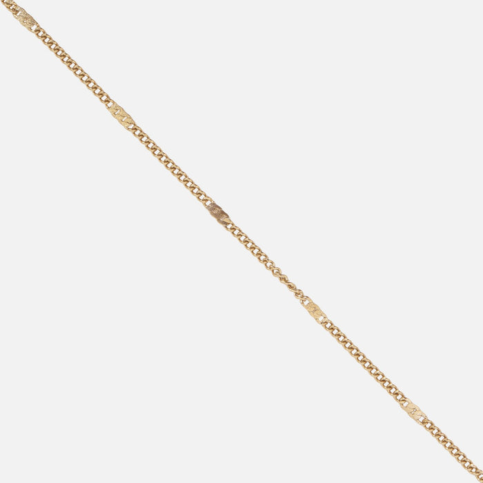 Gold anklet with flat stainless steel inserts