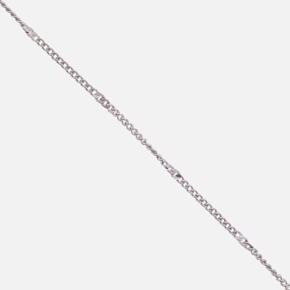 Silver bracelet with flat stainless steel inserts
