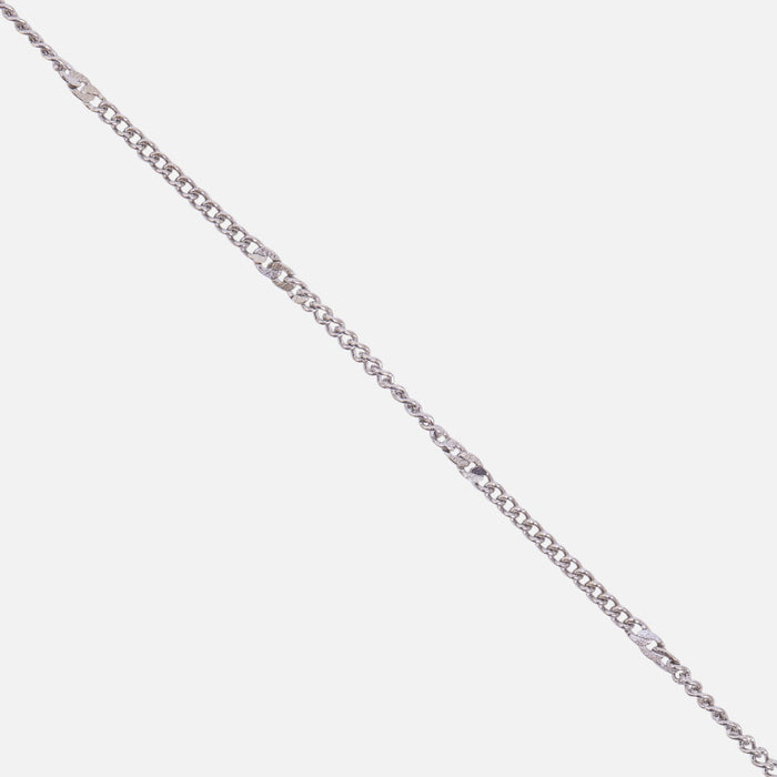 Bracelet argenté insertions plates en acier inoxydable