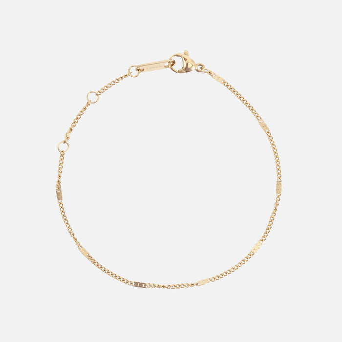 Bracelet doré insertions plates en acier inoxydable