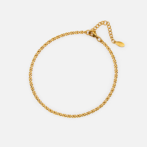 Load image into Gallery viewer, Gold anklet with stainless steel infinite links
