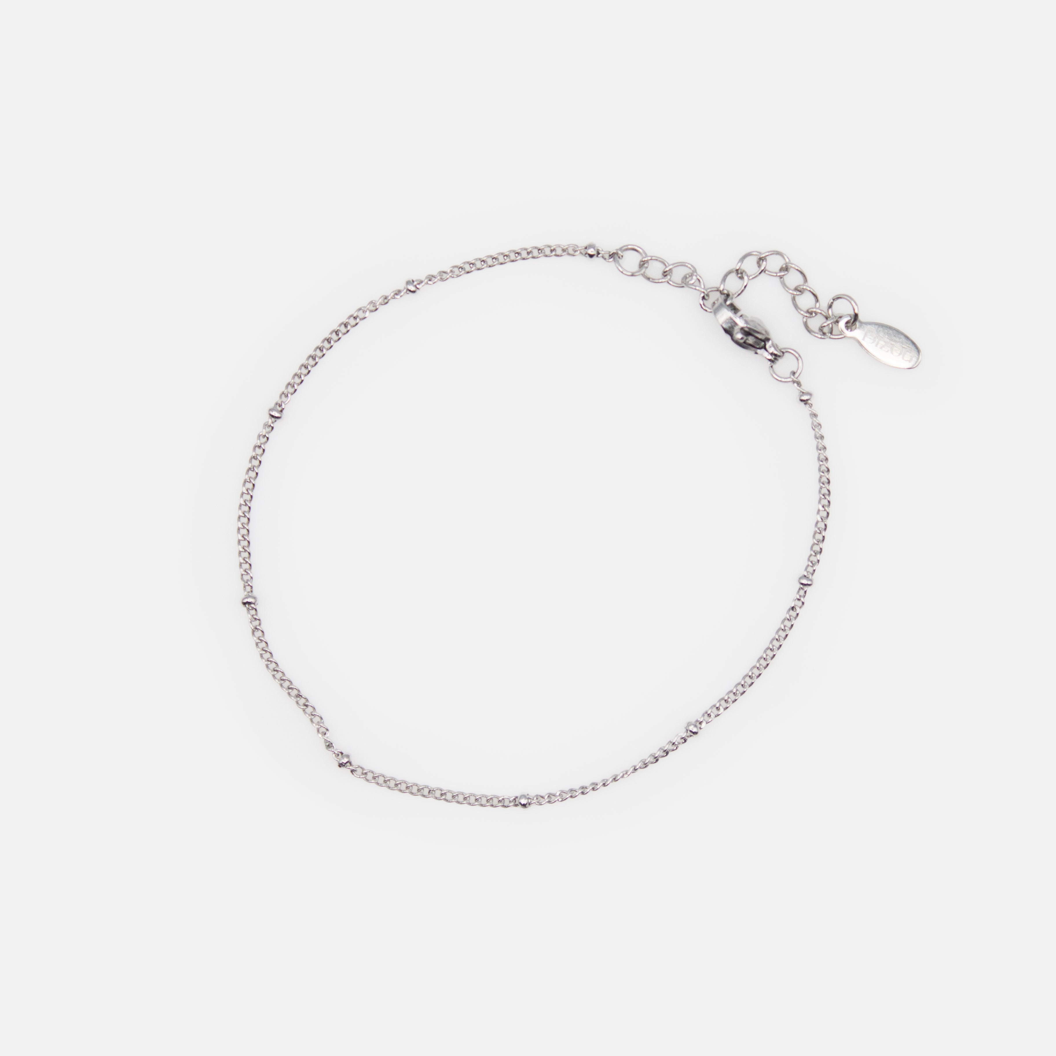Duo de bracelets argentés avec billes et insertions plates en acier inoxydable