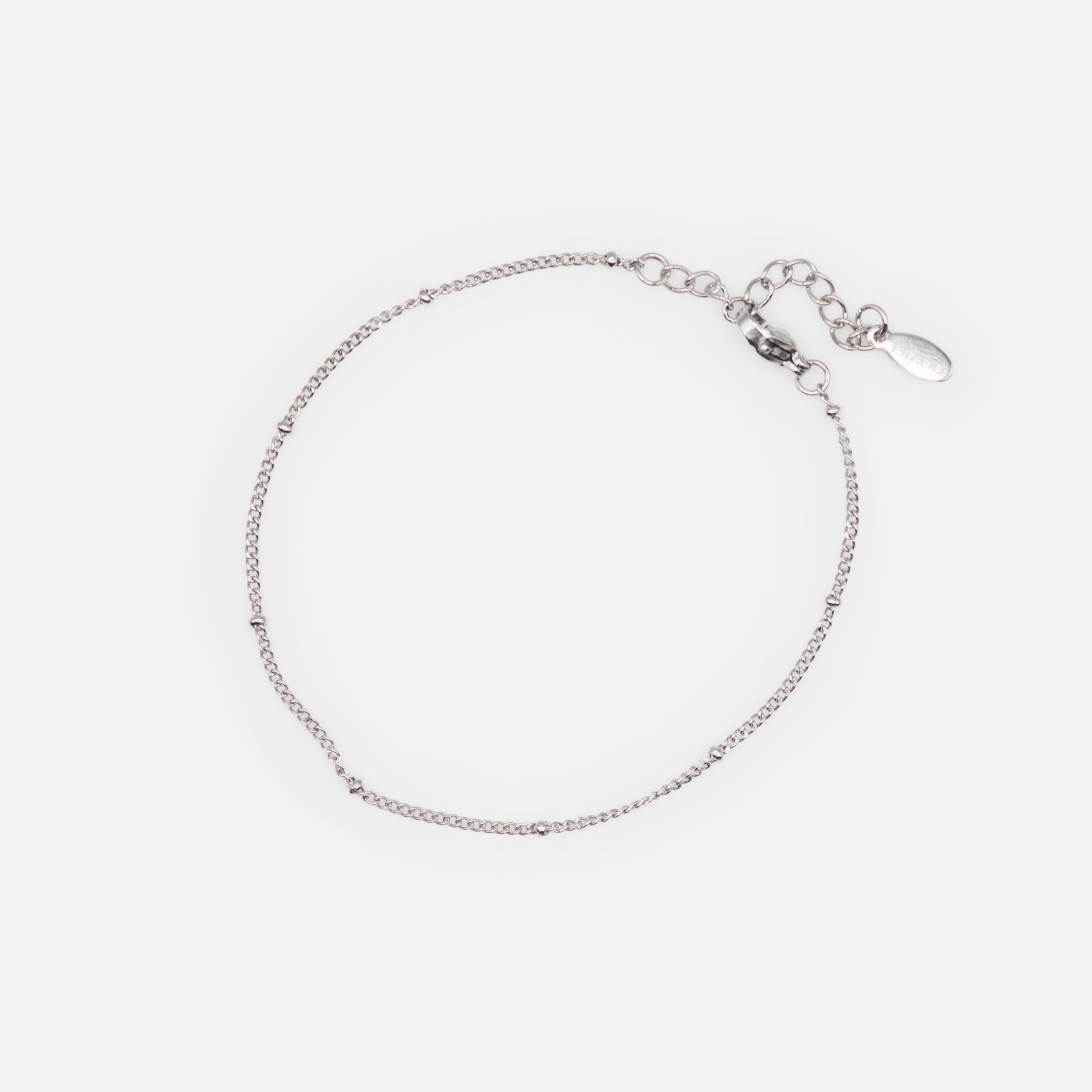 Duo of silver bracelets with beads and flat stainless steel inserts