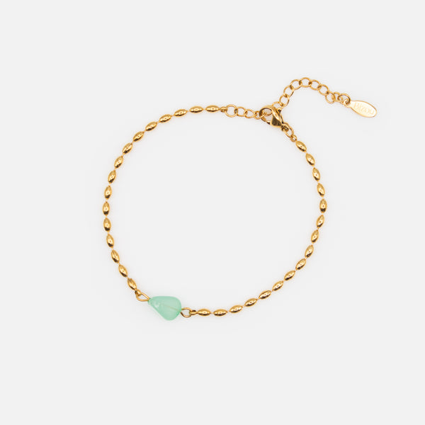 Load image into Gallery viewer, Gold bracelet with turquoise stone in stainless steel
