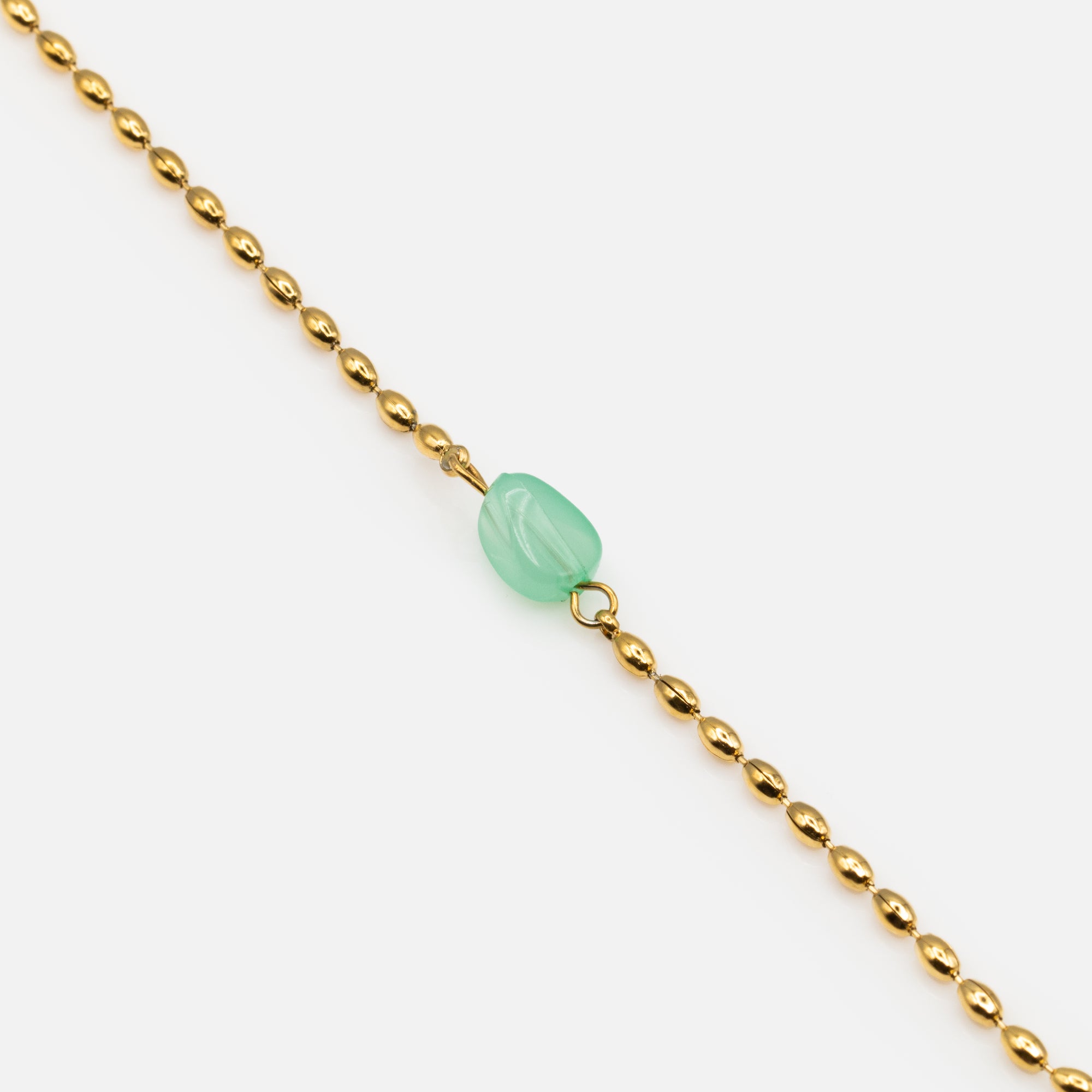 Gold bracelet with turquoise stone in stainless steel