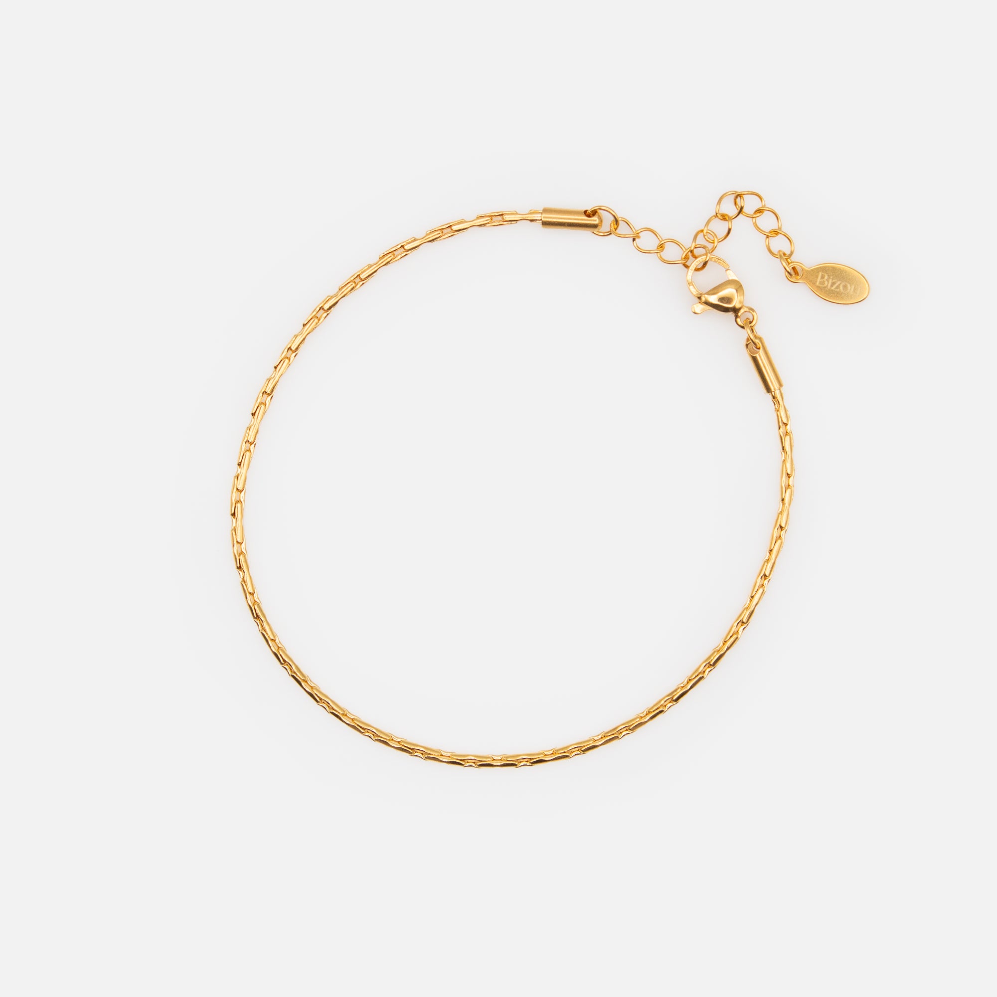 Gold grain of rice mesh bracelet in stainless steel